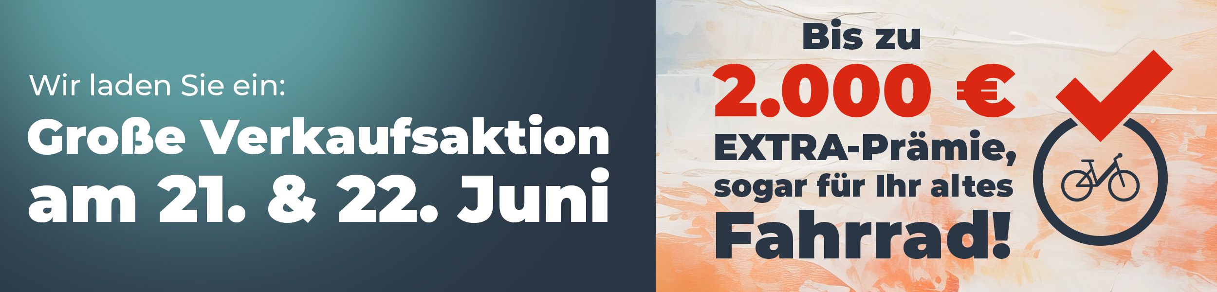 2.000 € EXTRA-Prämie, sogar für Ihr altes Fahrrad!