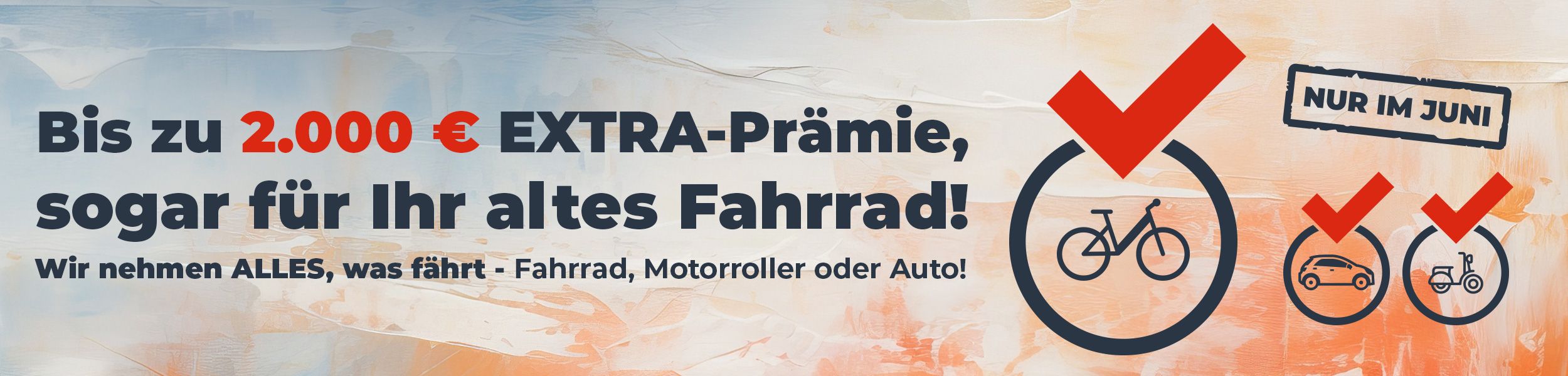 Bis zu 2.000 € EXTRA für Ihr altes Fahrzeug – egal, was es ist!